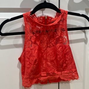 Topshop orange crop top